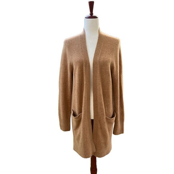 J. Crew Sweaters - J. Crew Women’s M cozy soft wool blend tan open front slouchy slub cardigan
